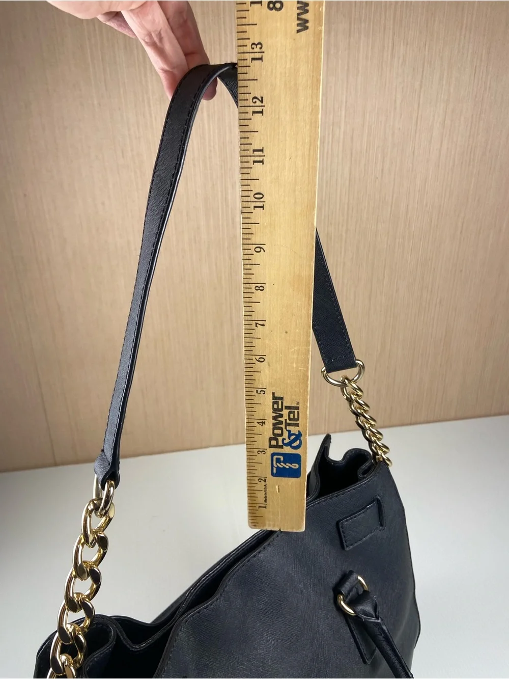 Michael Kors Hamilton Black Saffiano Leather Satchel Shoulder Bag